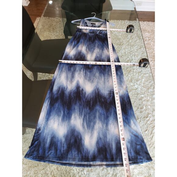 Snap Blue Sleeveless Sheath Maxi Dress - Picture 11 of 12